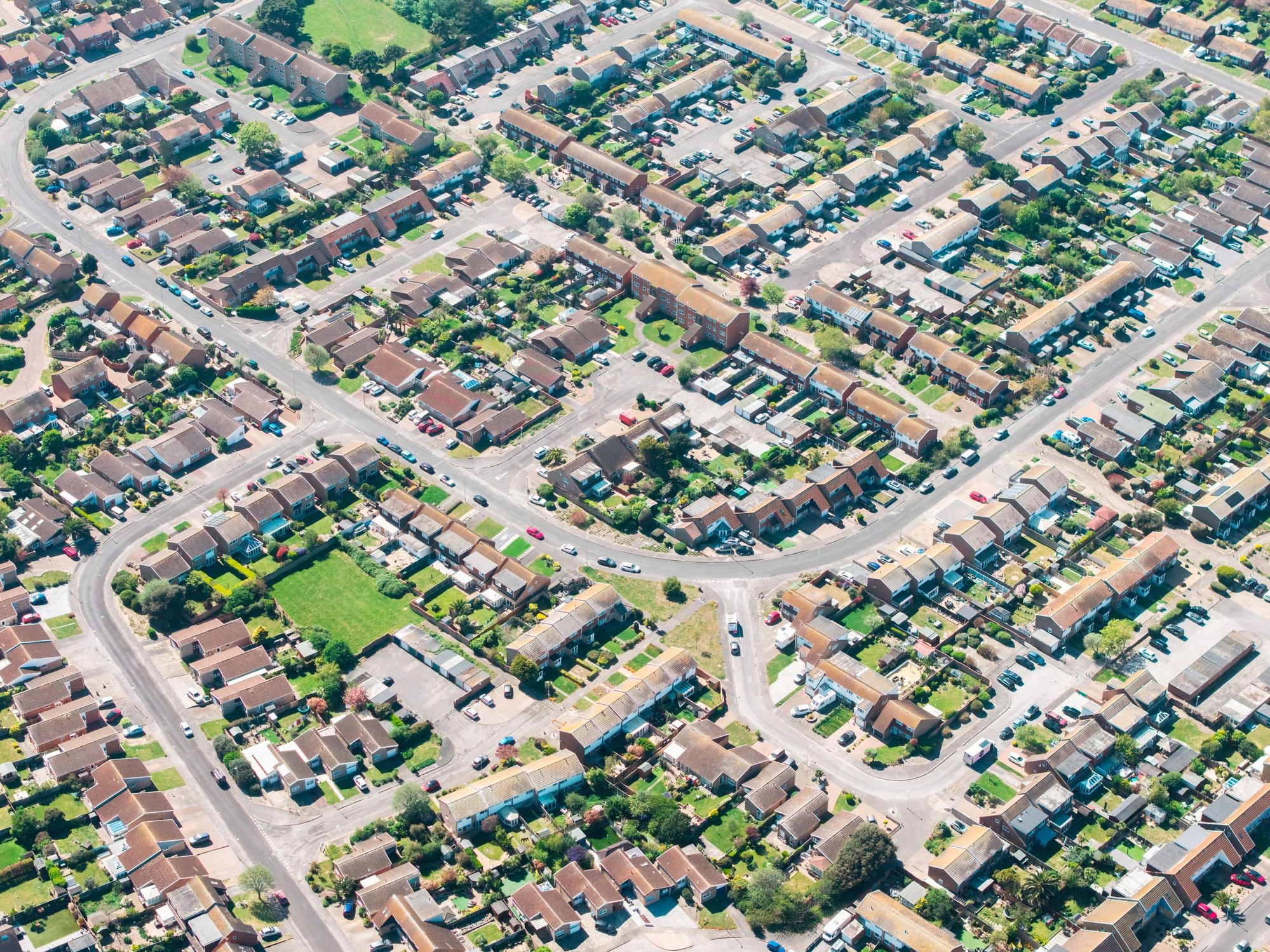 Modern residential community from above